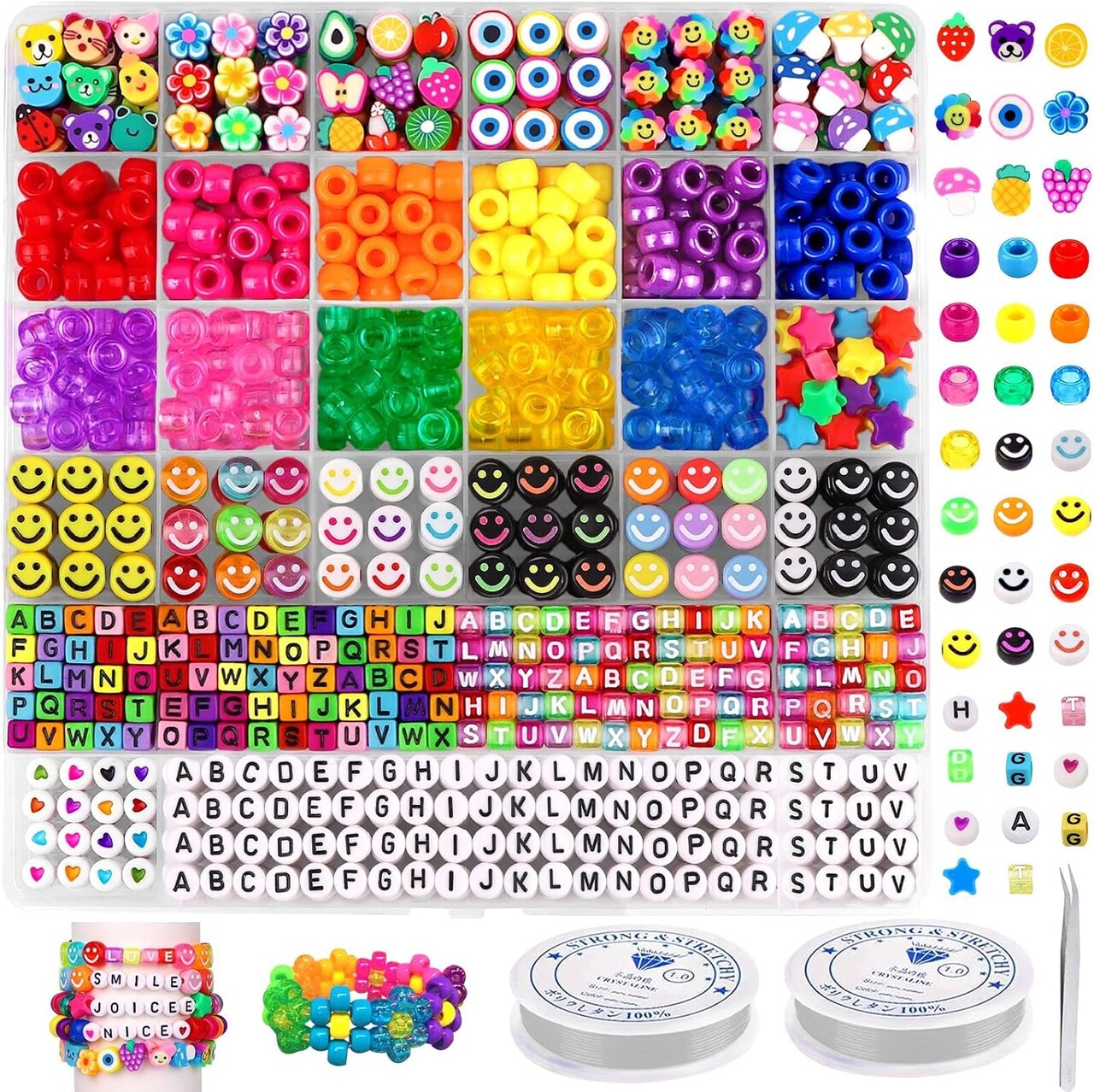 Bracelet Making Kit Pony Beads (COLORS) 9.06 x 7.87 x 0.71 inches